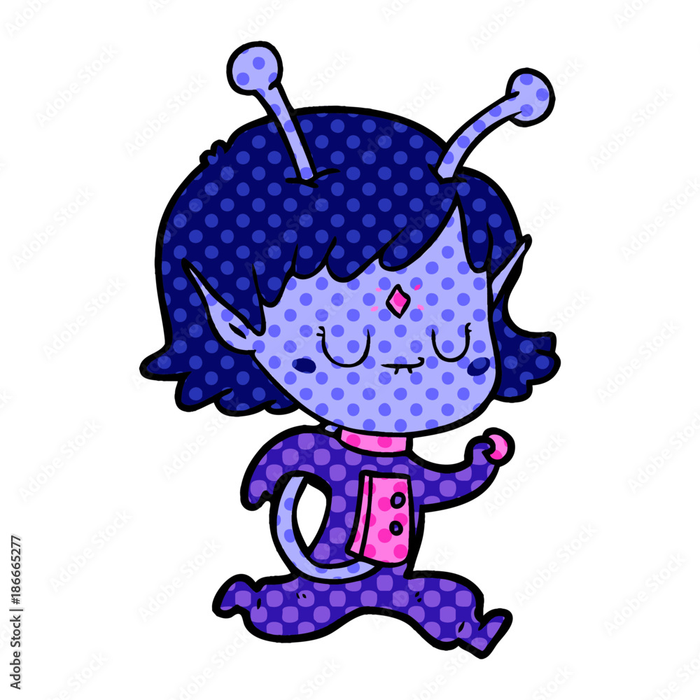 cartoon alien girl