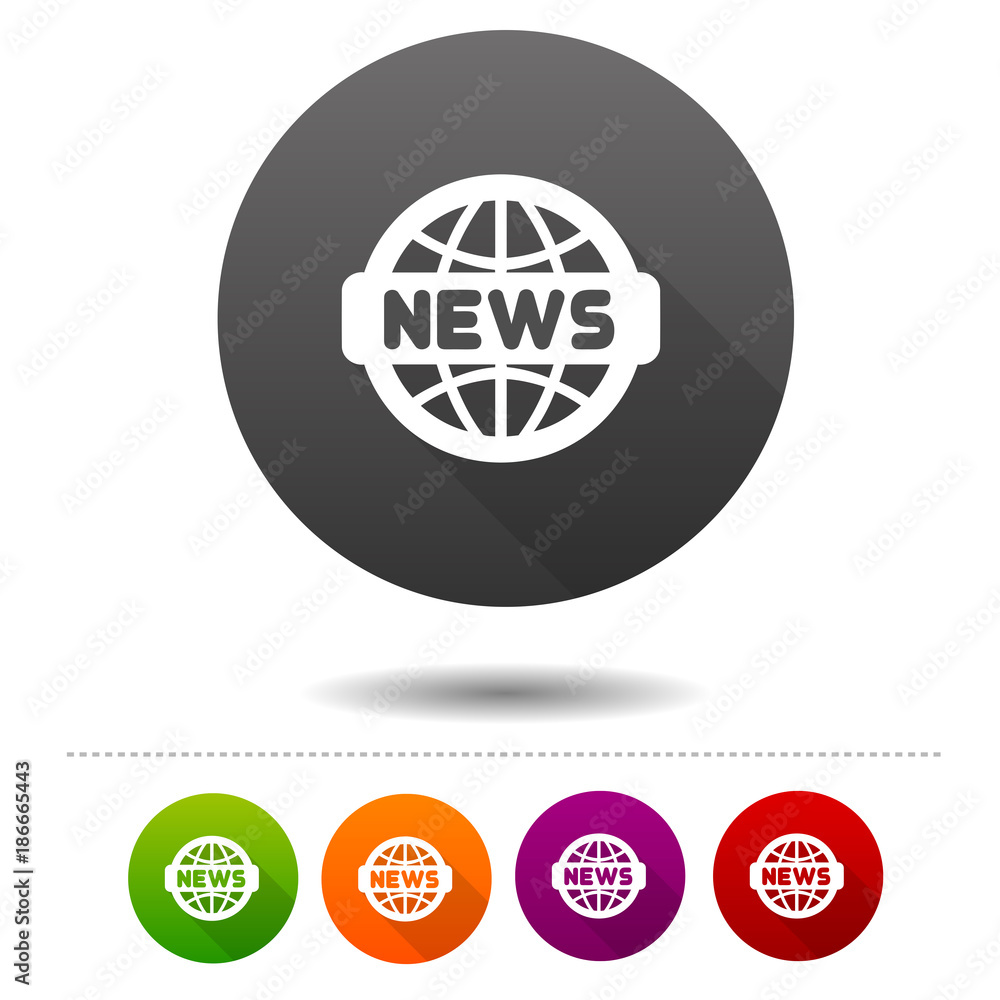 News icon. Word globe symbol sign. Web Button. News icon. Word globe symbol sign. Web Button.