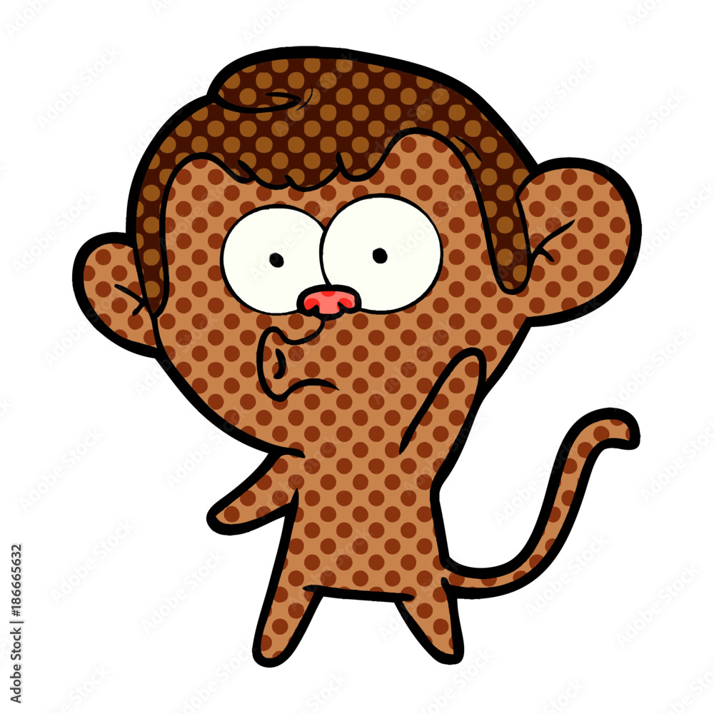 Obraz premium cartoon hooting monkey