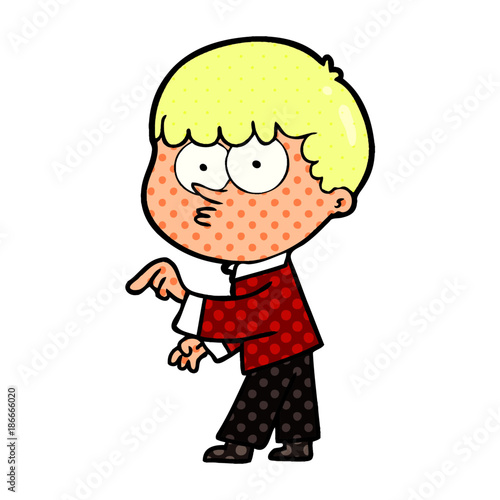 cartoon curious boy
