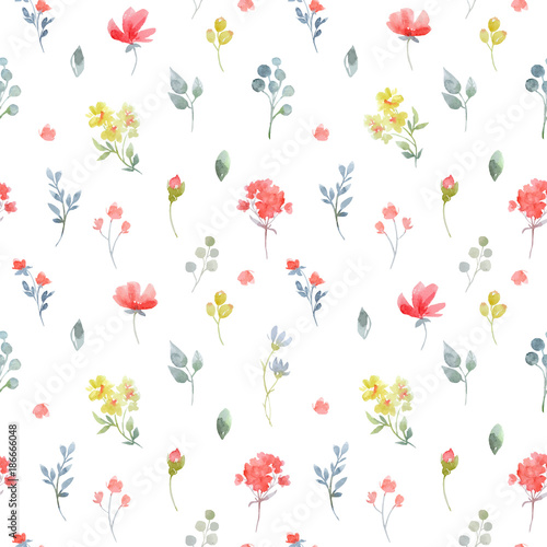 Wallpaper Mural Watercolor vector floral pattern Torontodigital.ca