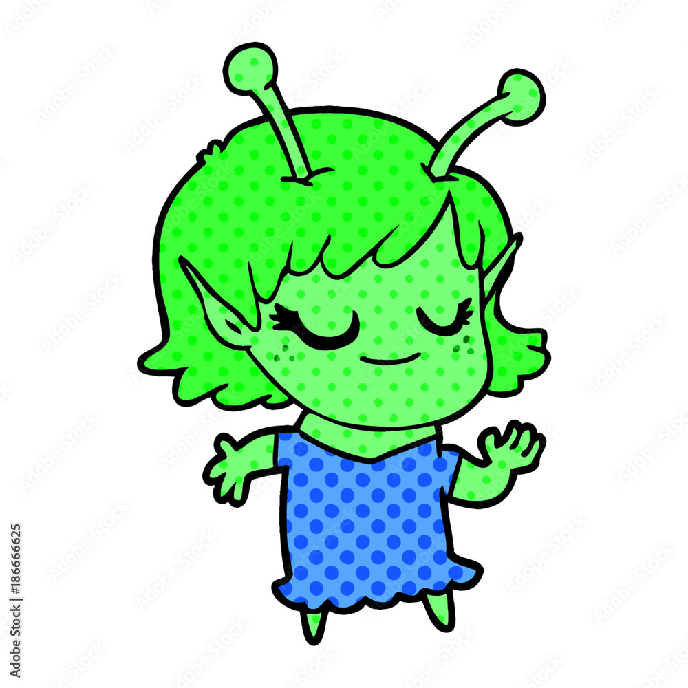 smiling alien girl cartoon smiling alien girl cartoon