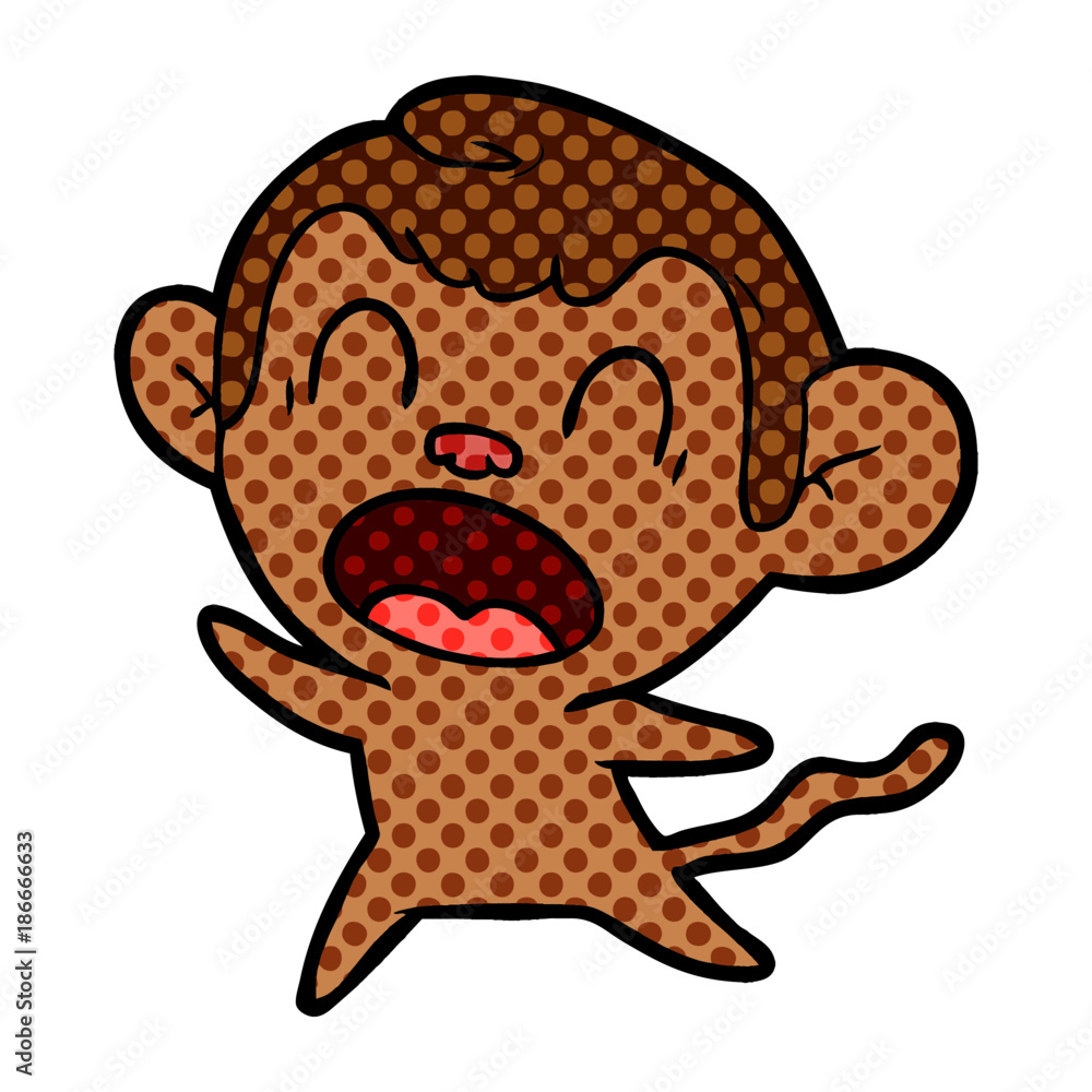 shouting cartoon monkey