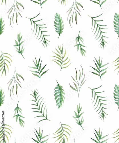 Watercolor vector tropical pattern