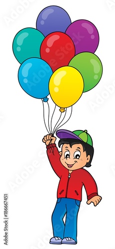 Boy with party balloons theme 1