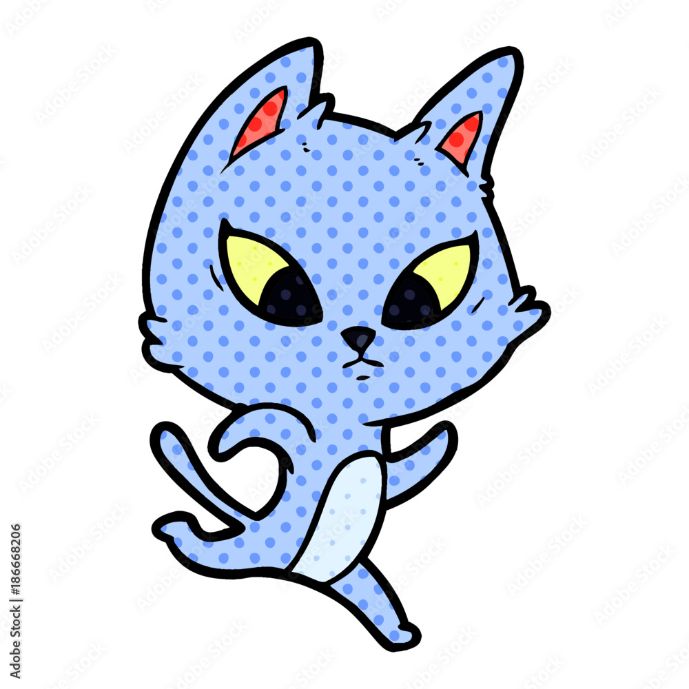 confused cartoon cat