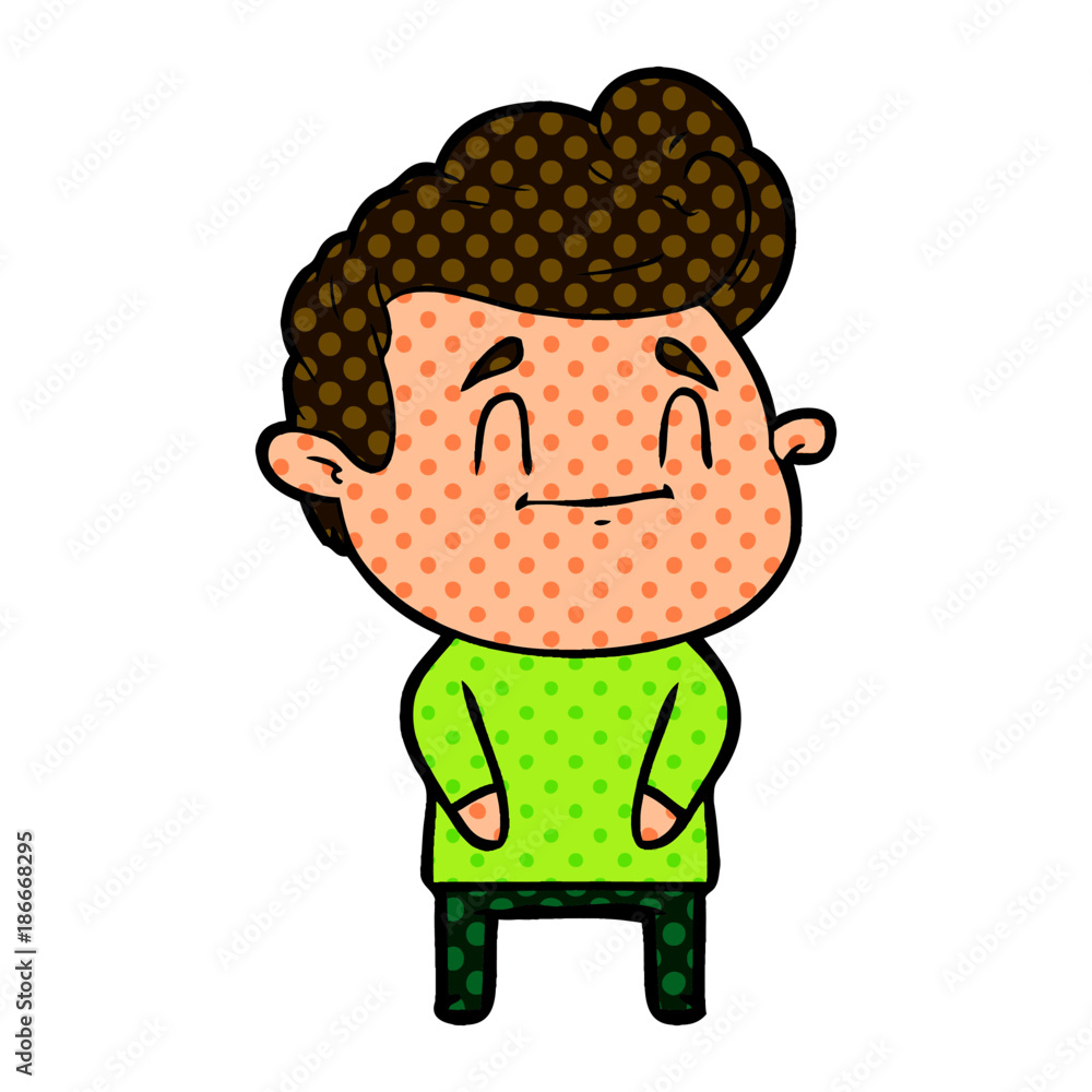 happy cartoon man