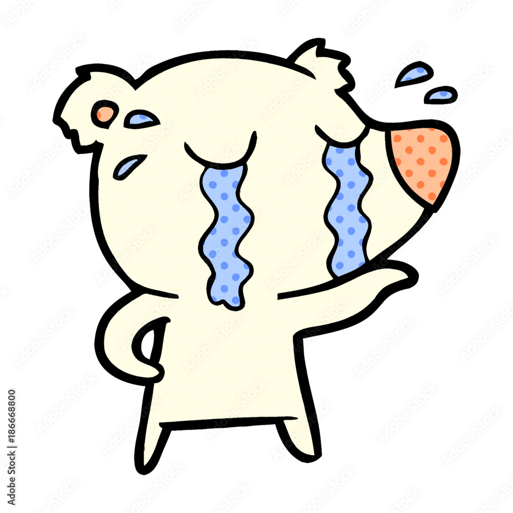 Fototapeta premium cartoon crying polar bear