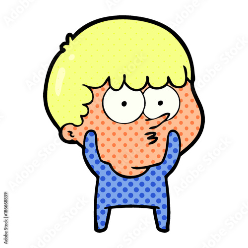 cartoon curious boy