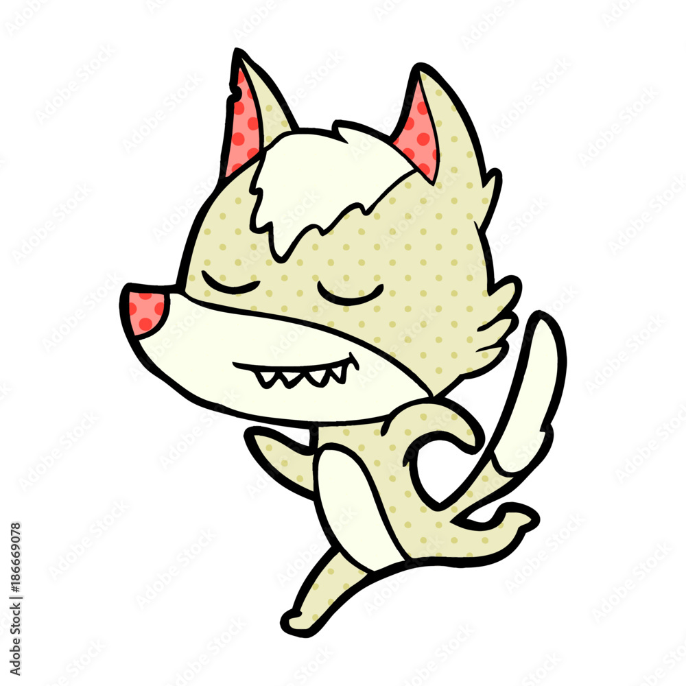 Fototapeta premium friendly cartoon wolf