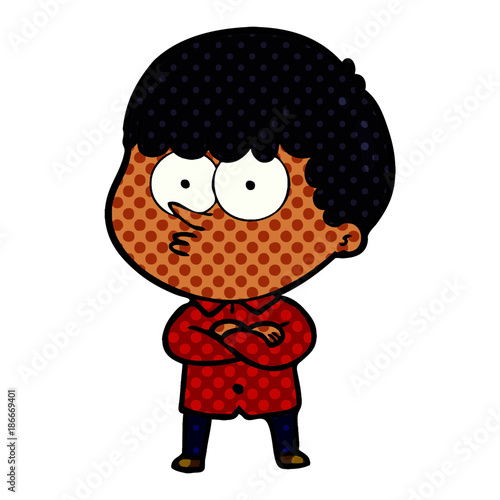cartoon curious boy