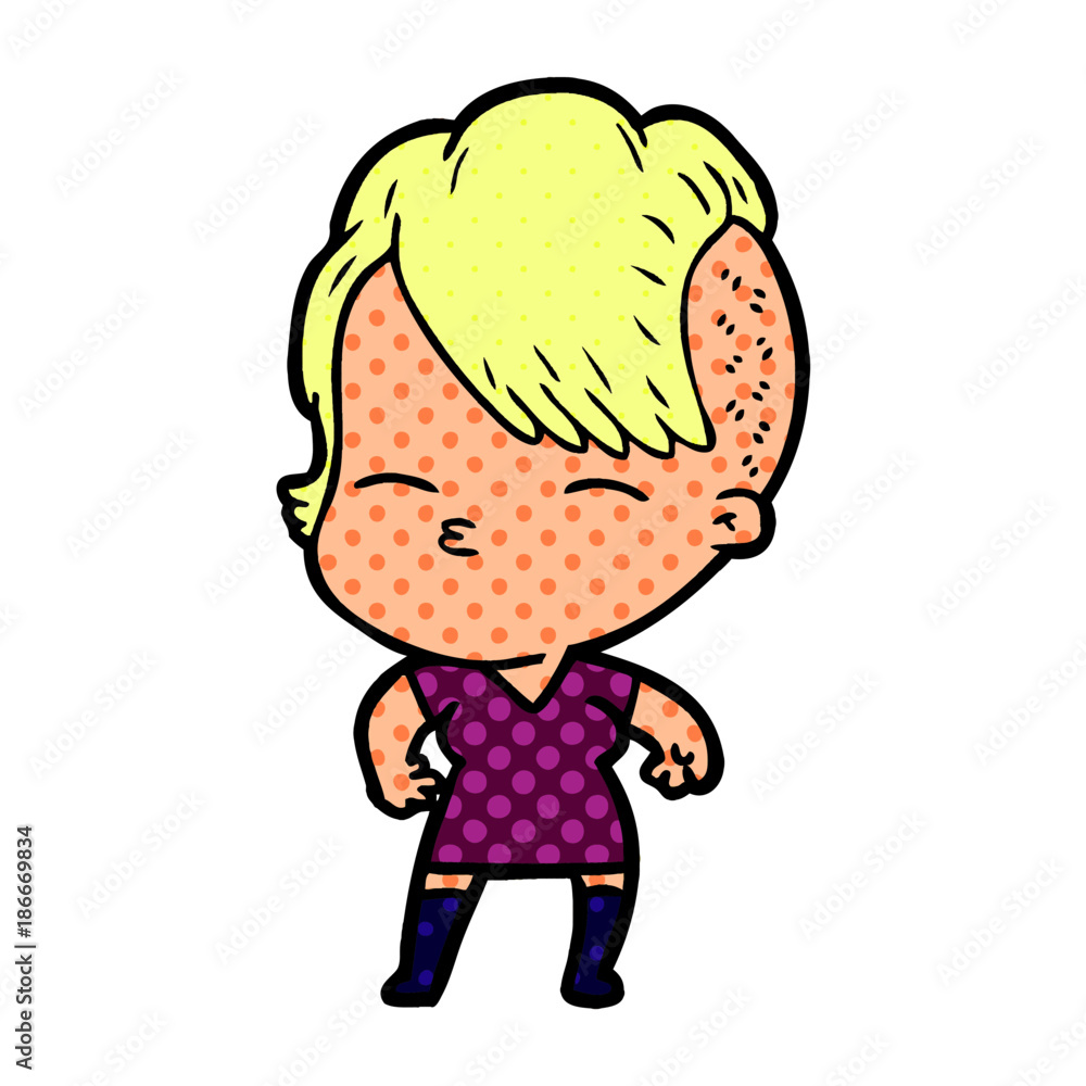 cartoon squinting girl cartoon squinting girl