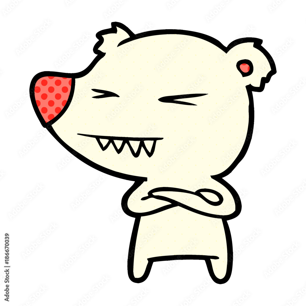 angry polar bear cartoon with folded arms angry polar bear cartoon with folded arms