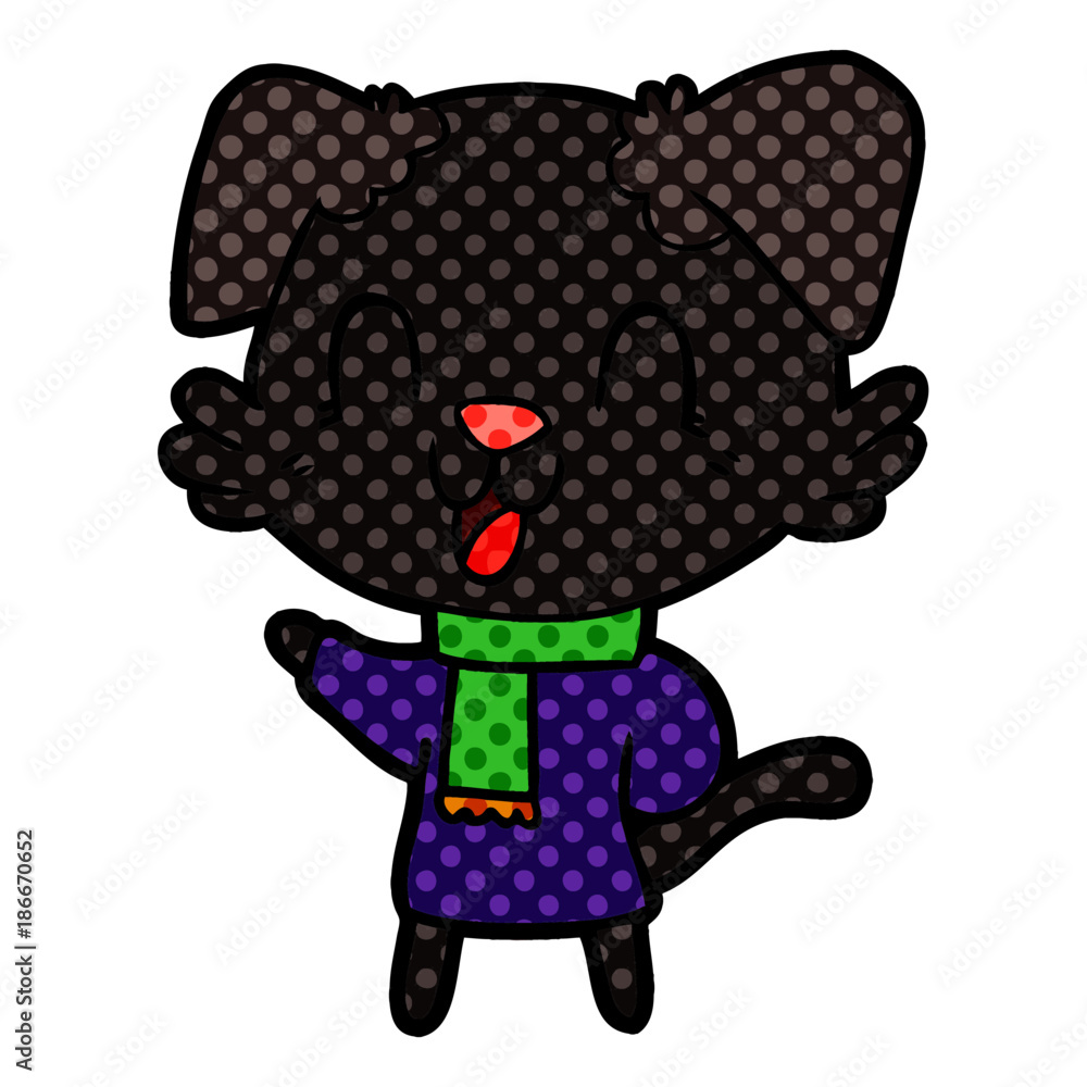 Fototapeta premium laughing cartoon dog