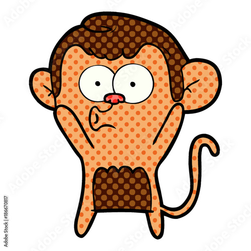 cartoon surprised monkey
