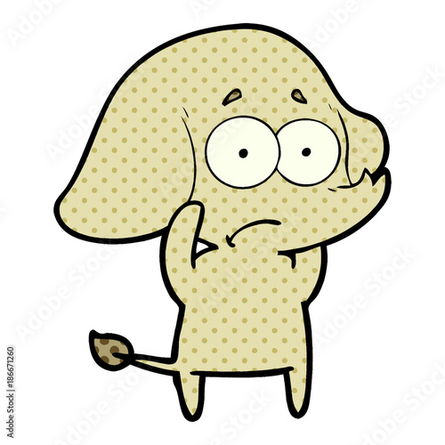 cartoon unsure elephant