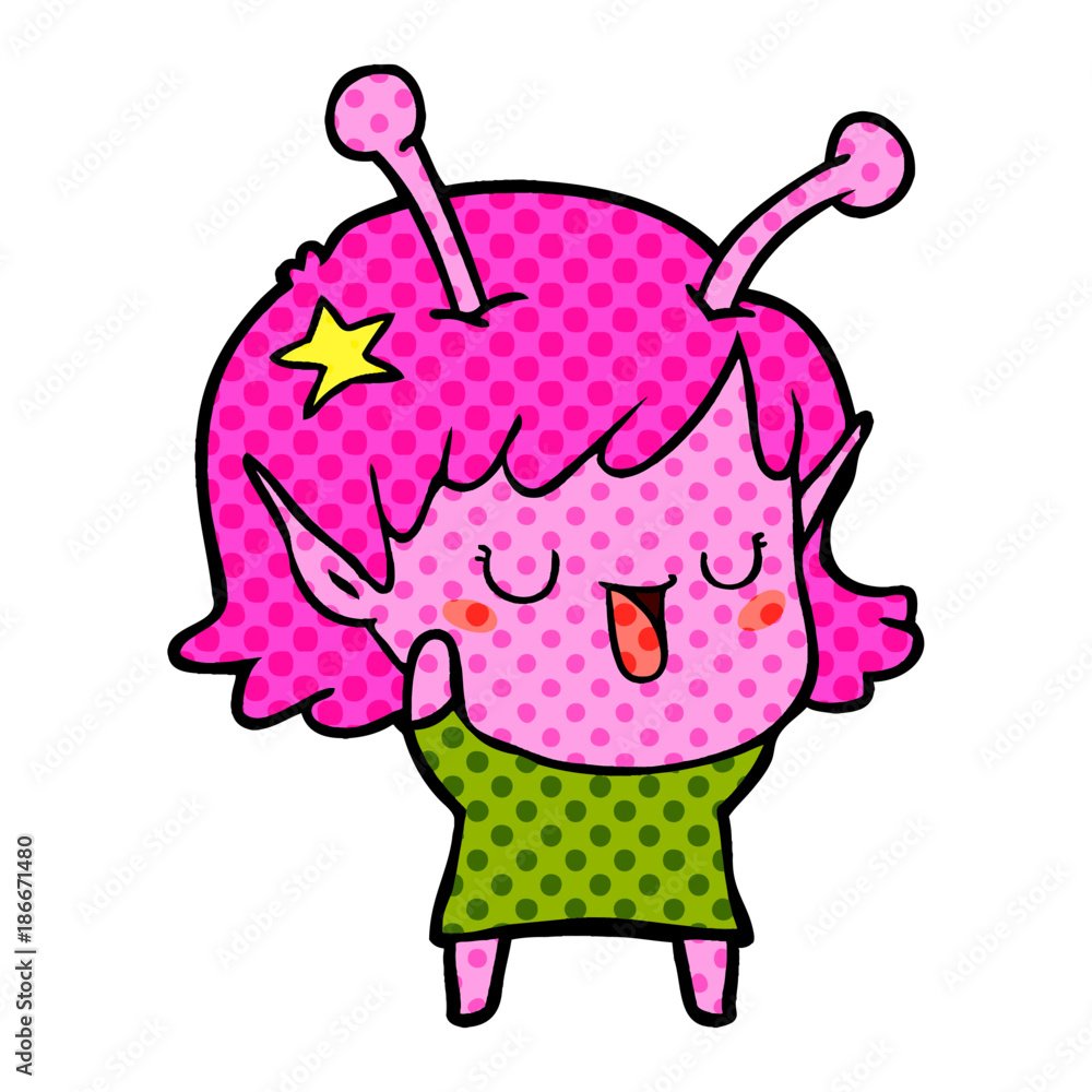 happy alien girl cartoon laughing happy alien girl cartoon laughing