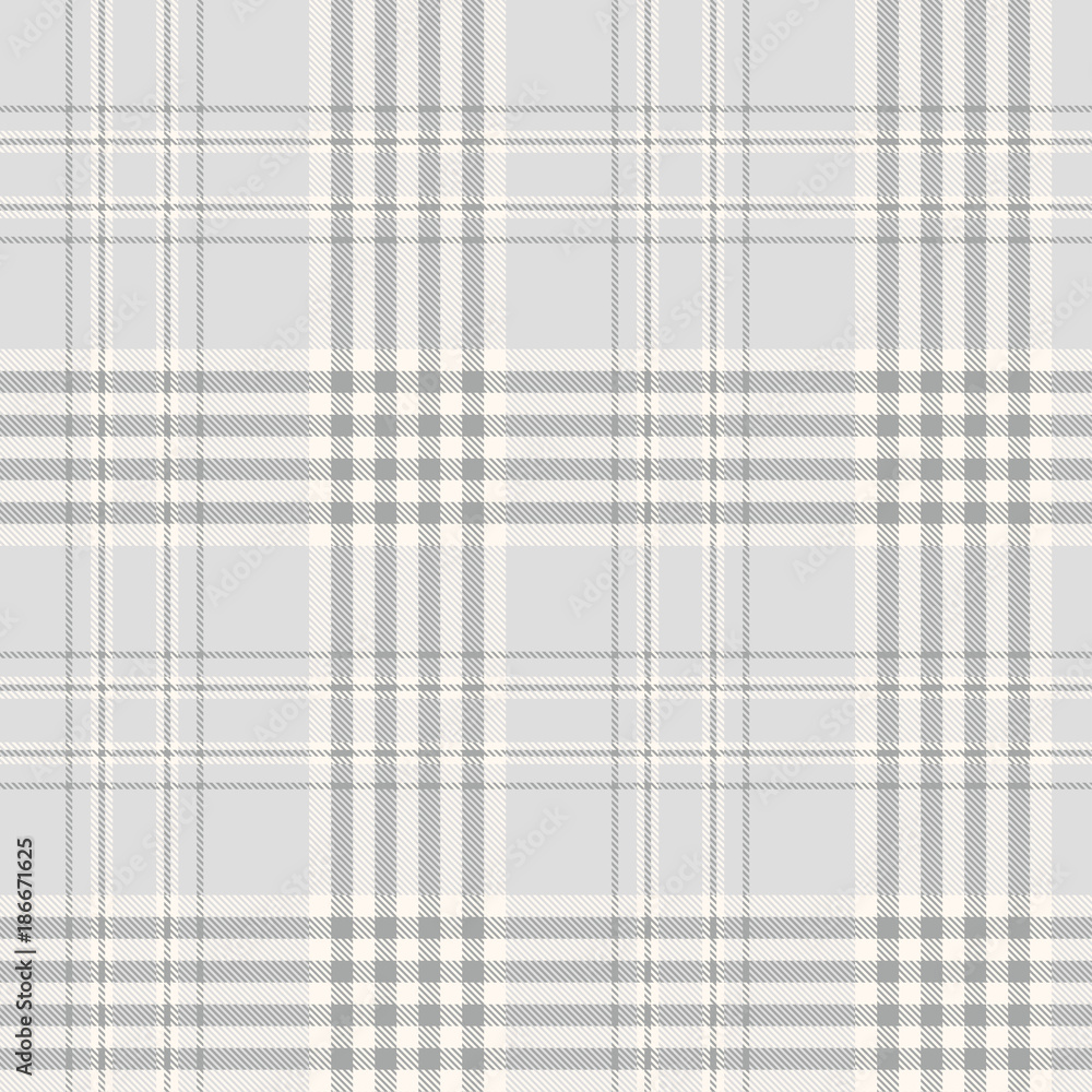 Plaid check pattern in pale grey, slate grey and off-white ivory. Seamless fabric texture print. Plaid check pattern in pale grey, slate grey and off-white ivory. Seamless fabric texture print.