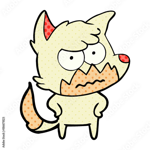 cartoon annoyed fox