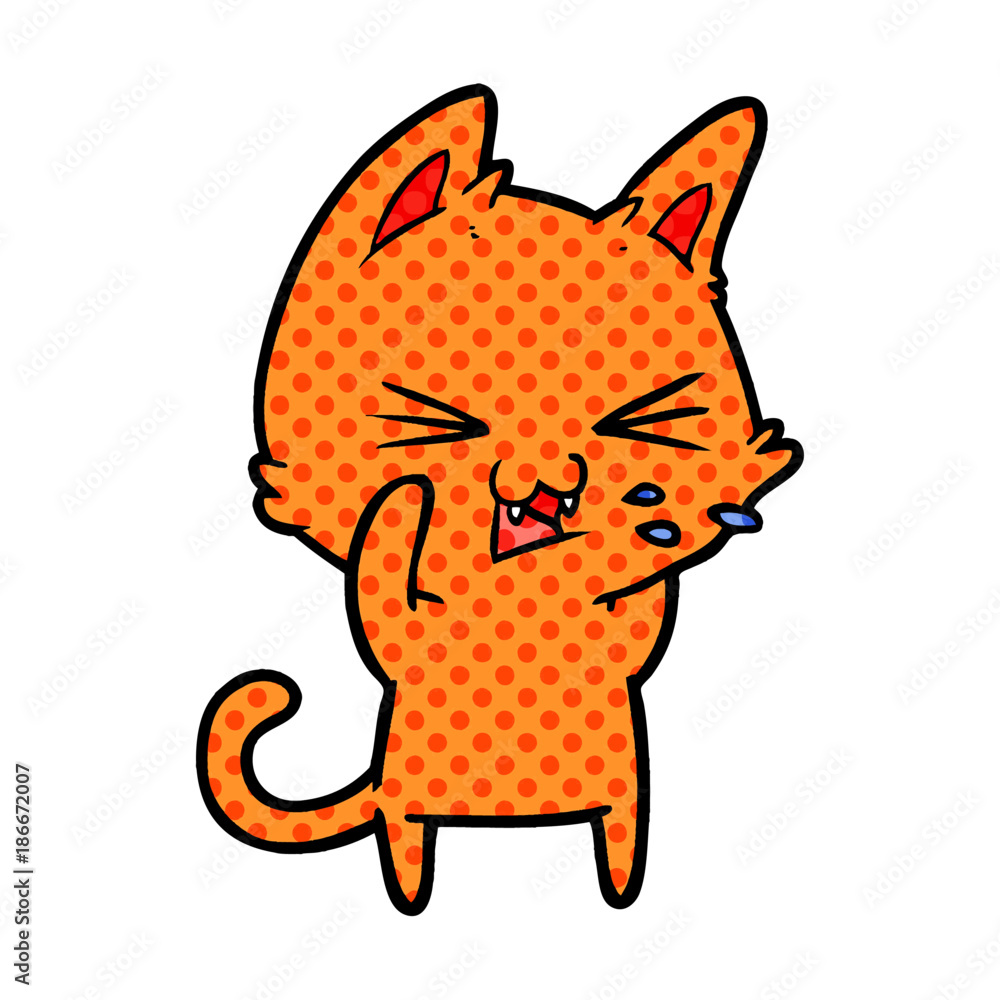 cartoon cat hissing cartoon cat hissing