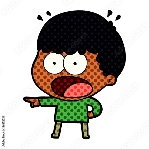 cartoon shocked man pointing
