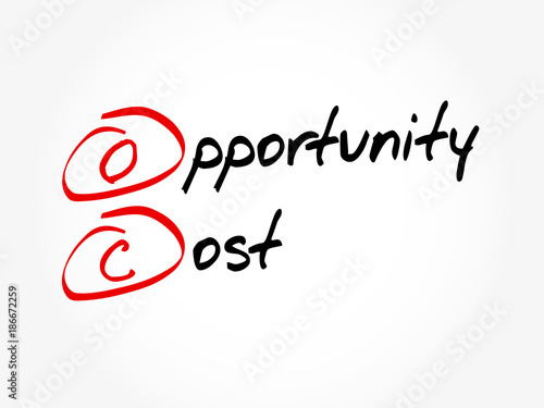 OC - Opportunity Cost acronym, business concept background
