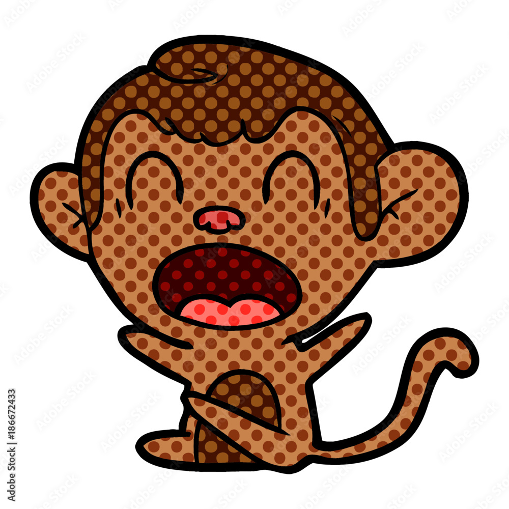 shouting cartoon monkey