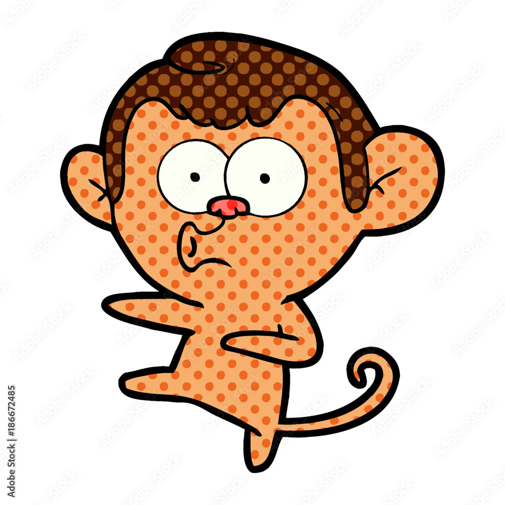 Obraz premium cartoon dancing monkey