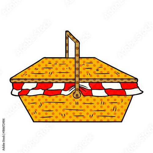 cartoon picnic basket