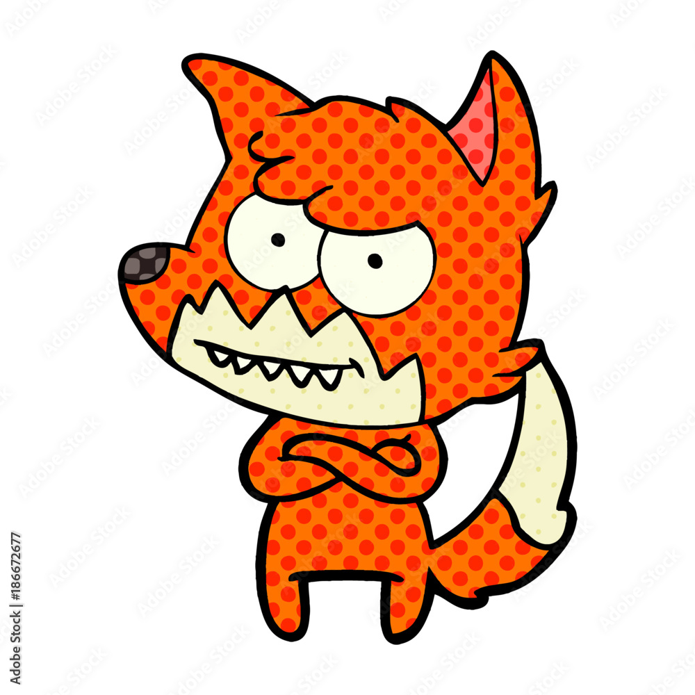 cartoon grinning fox cartoon grinning fox