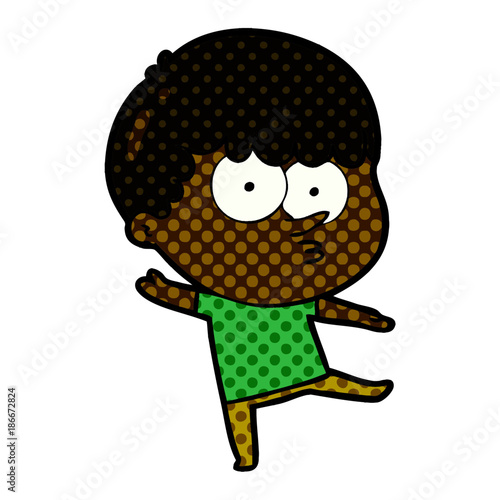 cartoon curious boy