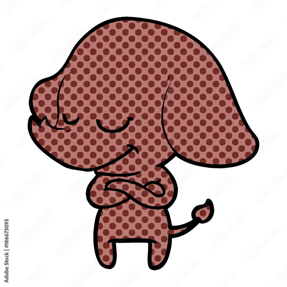 Obraz premium cartoon smiling elephant