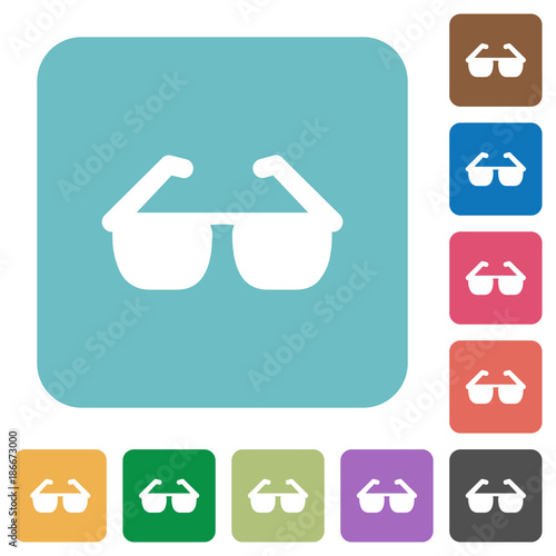Sunglasses rounded square flat icons