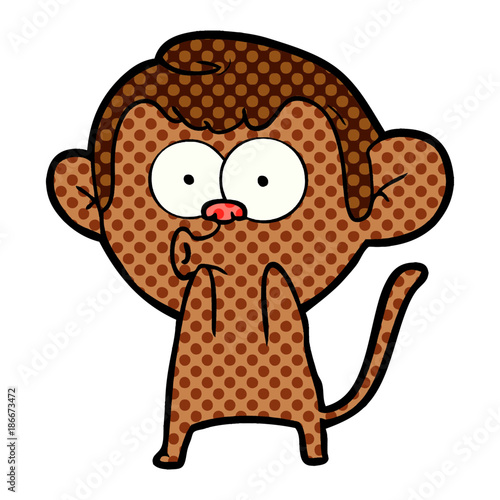 cartoon surprised monkey