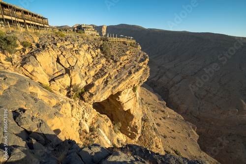 Oman Mountains at Jabal Akhdar in Al Hajar Mountains photo