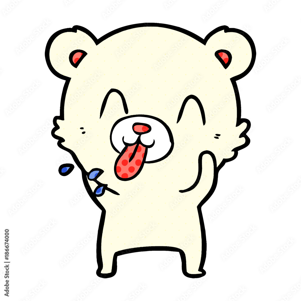 rude cartoon polar bear sticking out tongue rude cartoon polar bear sticking out tongue