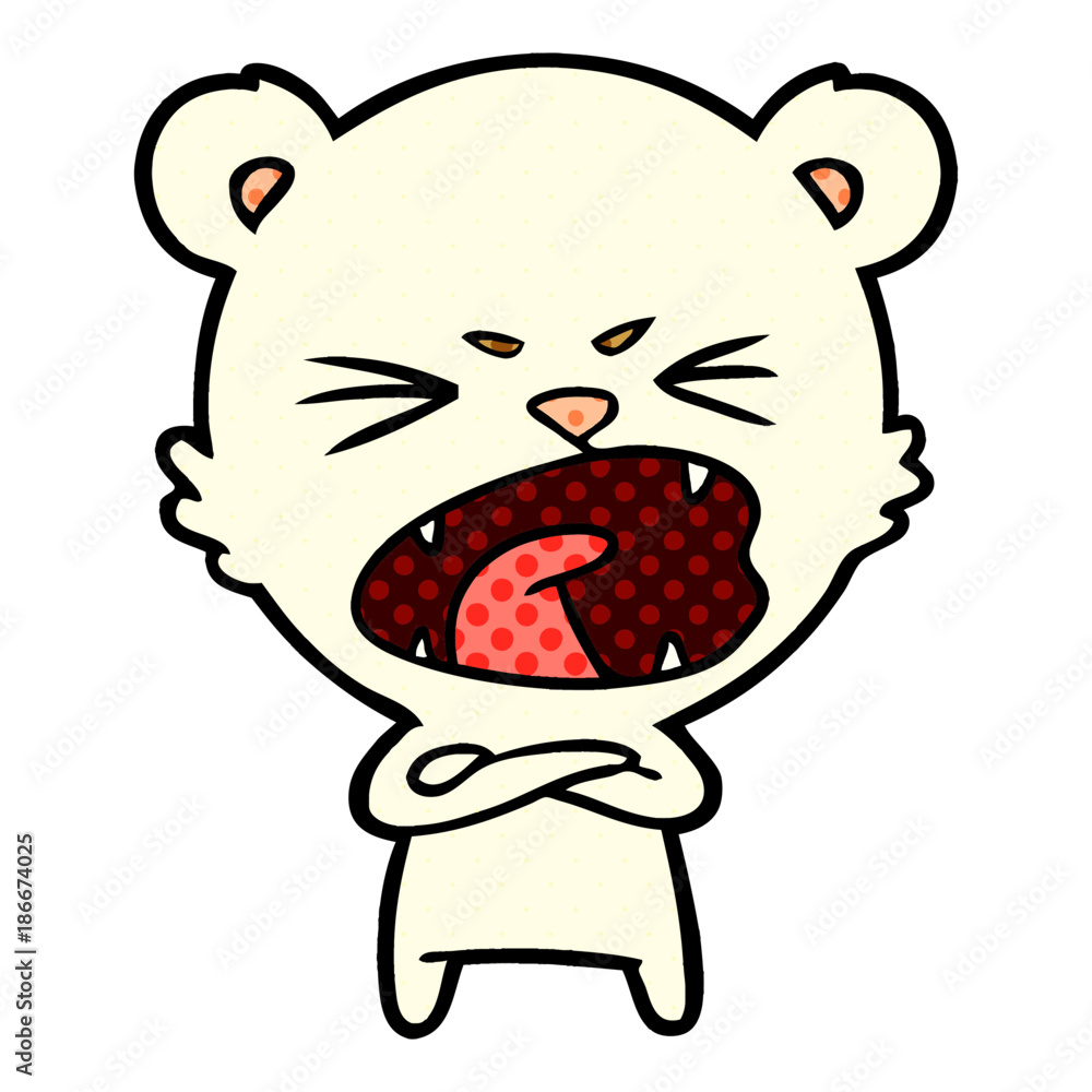 Obraz premium angry cartoon polar bear