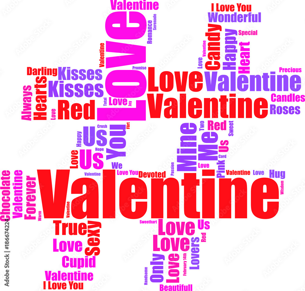 Fototapeta premium Valentine's Day word cloud design