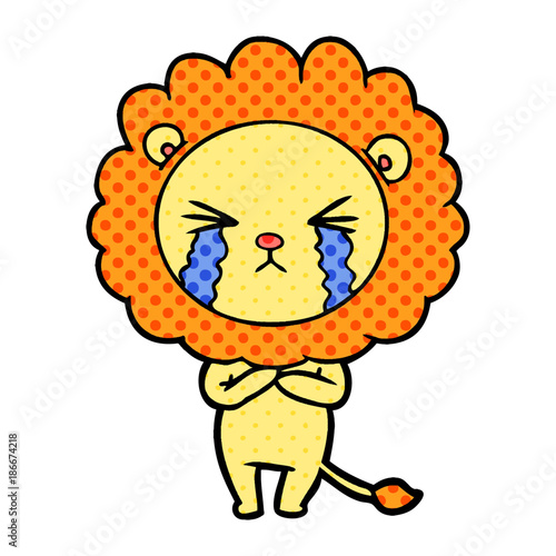 cartoon crying lion