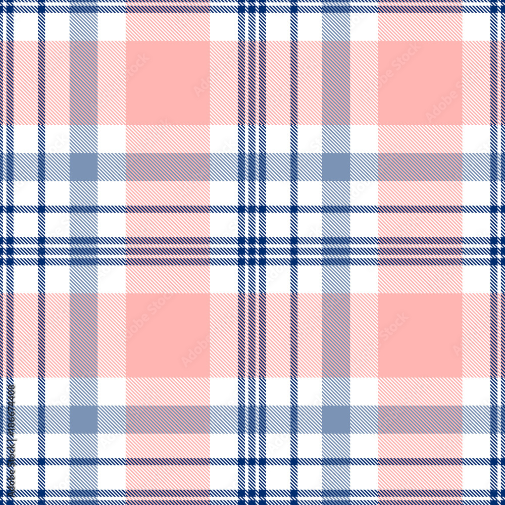 Plaid check pattern in pink and navy blue. Seamless fabric texture ...