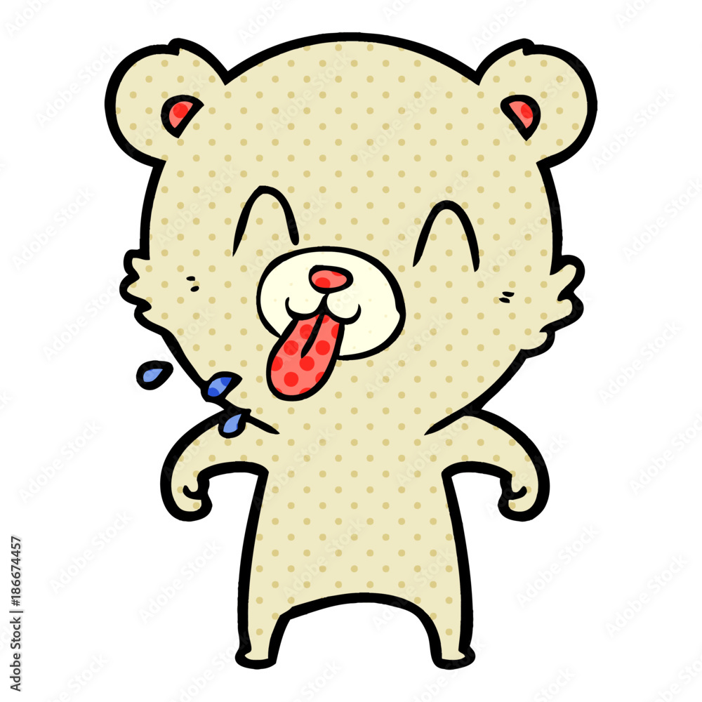 rude cartoon polar bear sticking out tongue rude cartoon polar bear sticking out tongue