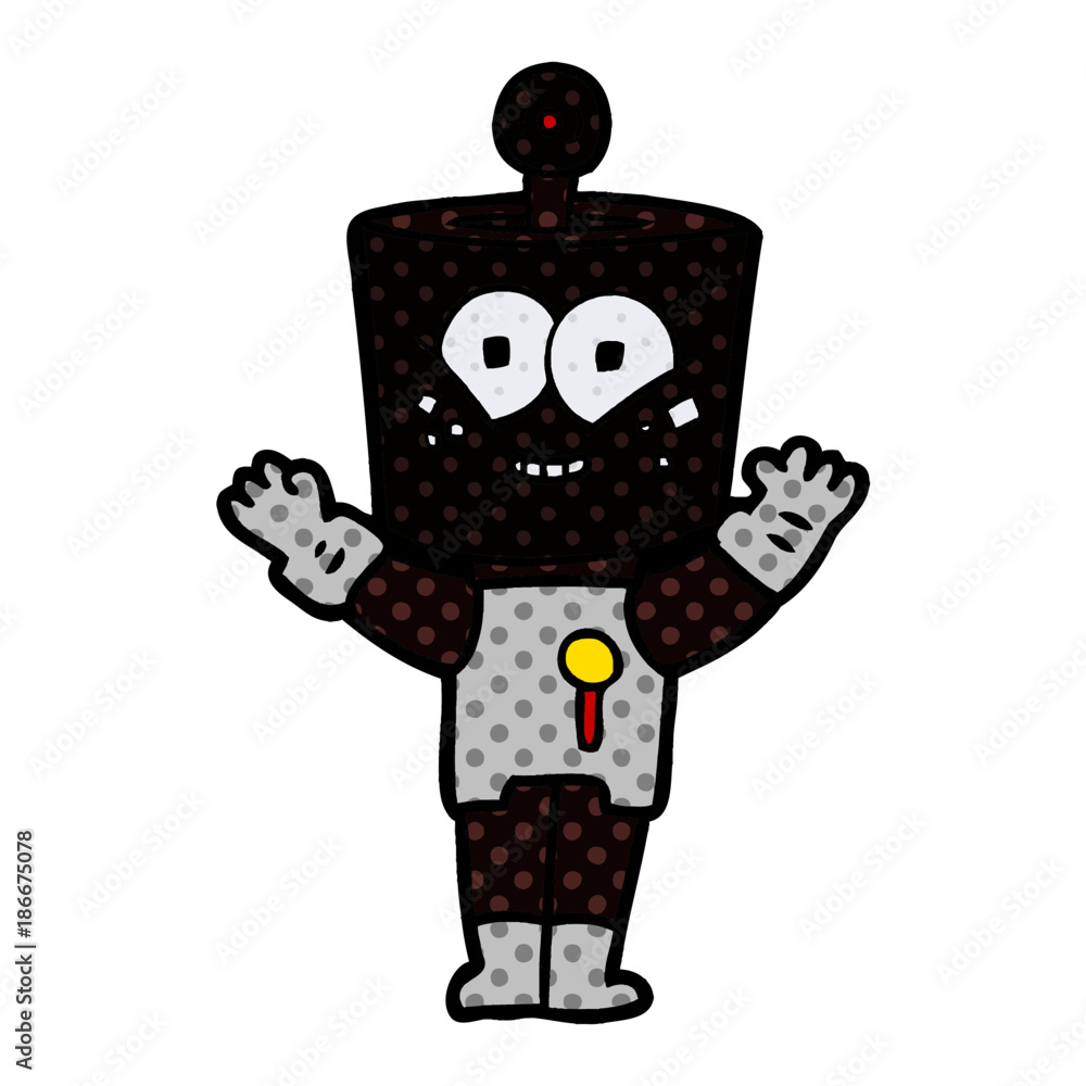 happy cartoon robot happy cartoon robot
