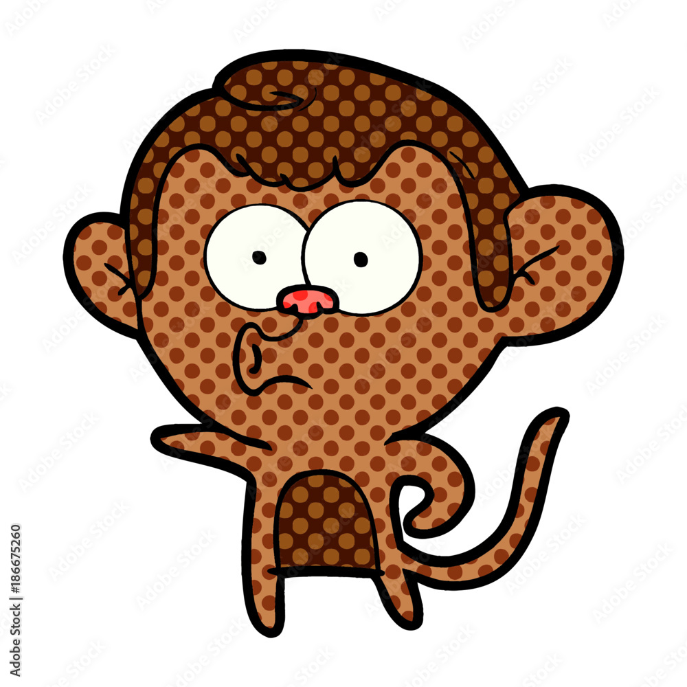 Fototapeta premium cartoon pointing monkey