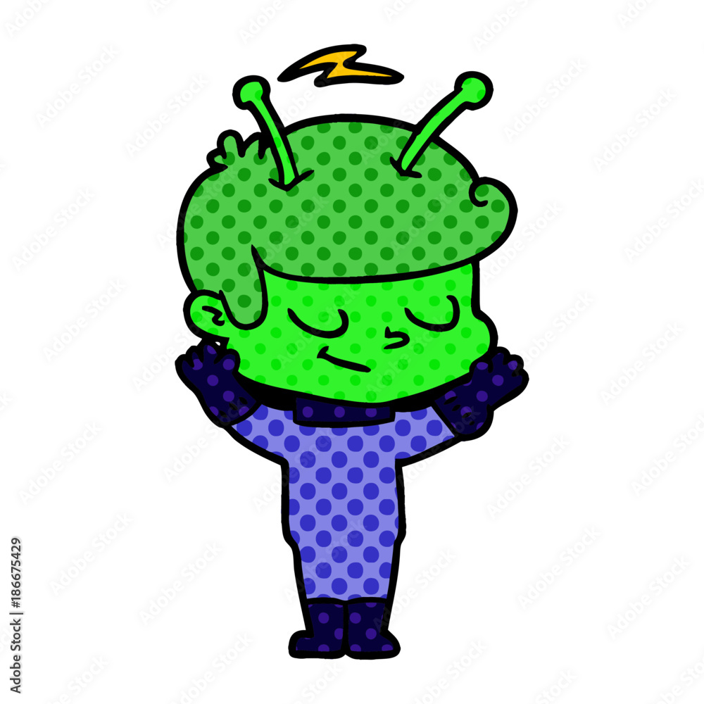 Fototapeta premium friendly cartoon spaceman