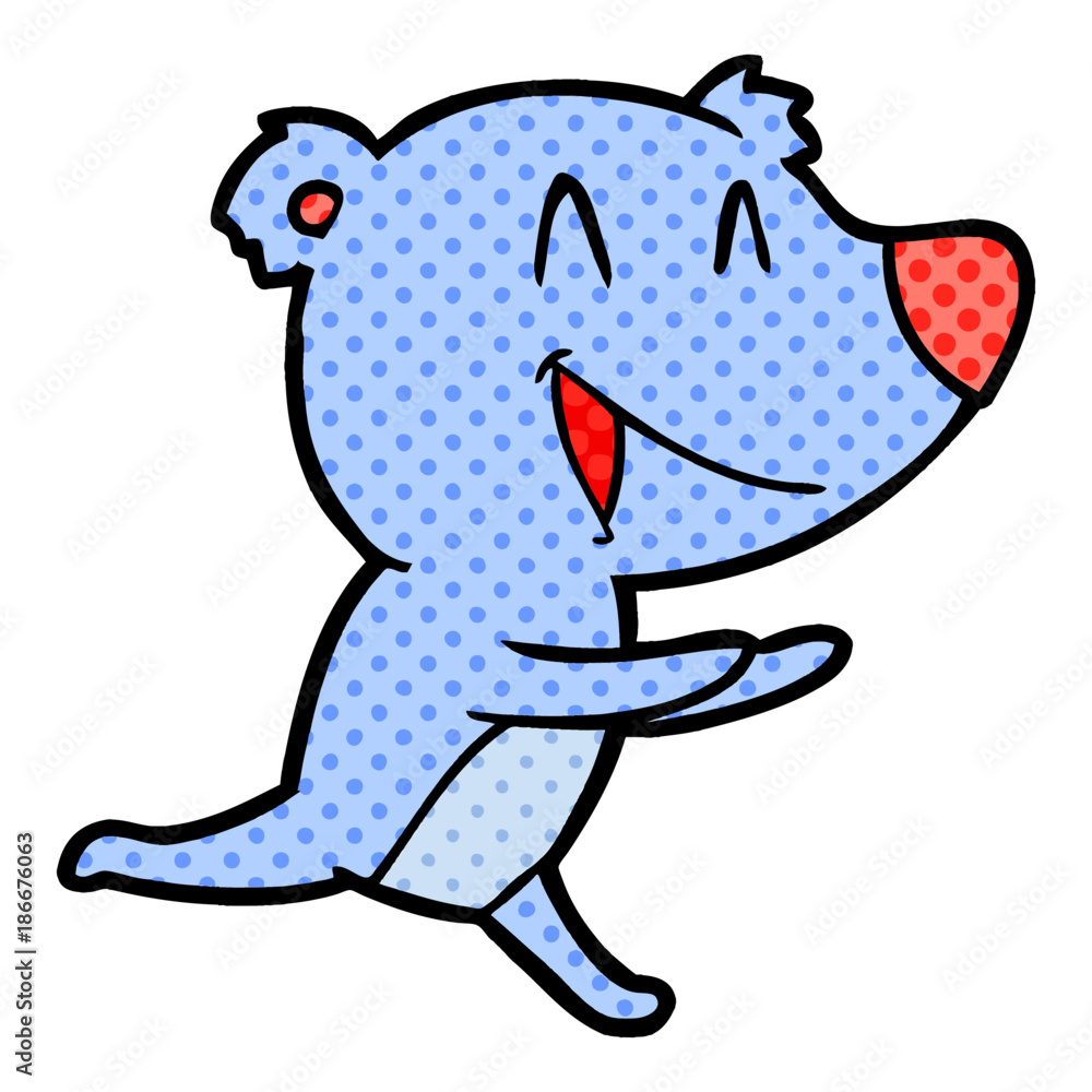 Obraz premium running bear cartoon