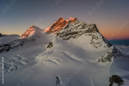 Jungfrau 4158 m ,Rottalhorn 3972 m, Silvester 2017 photo