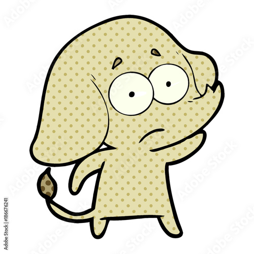 cartoon unsure elephant