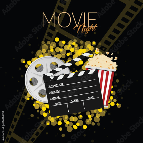 cinema and movie night black background one