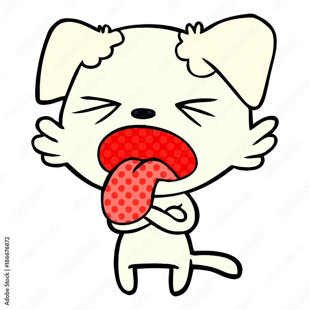 Obraz premium cartoon disgusted dog