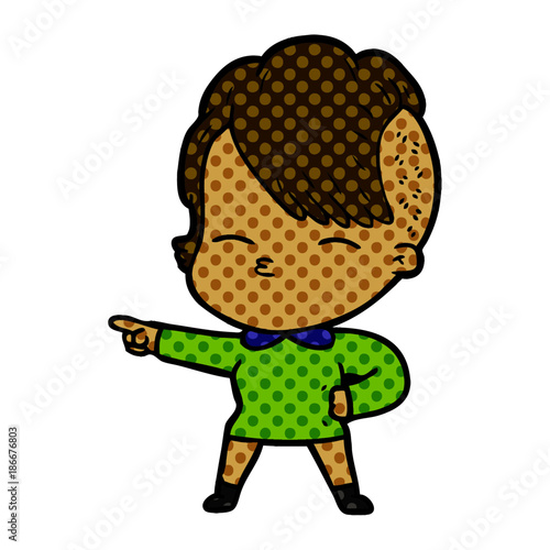 cartoon squinting girl